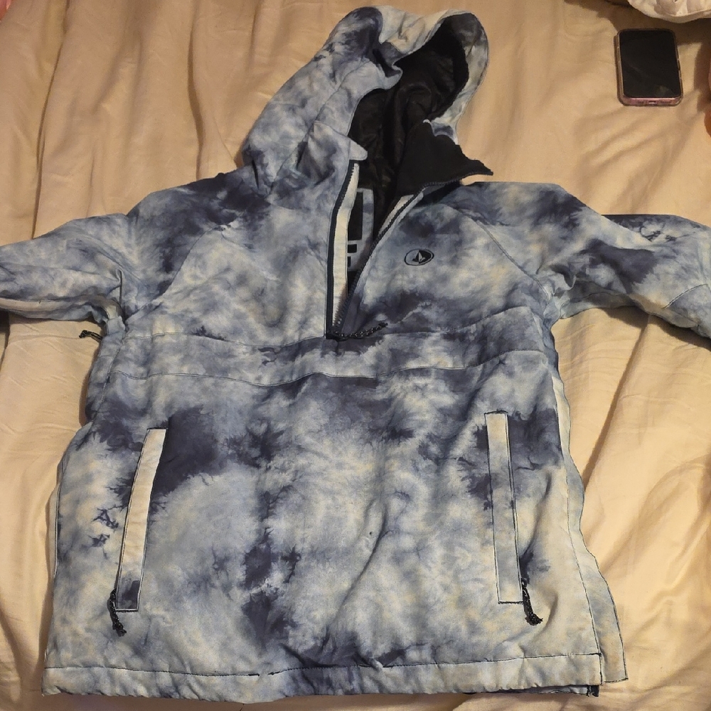 Volcom Blue and Black Logo Pullover